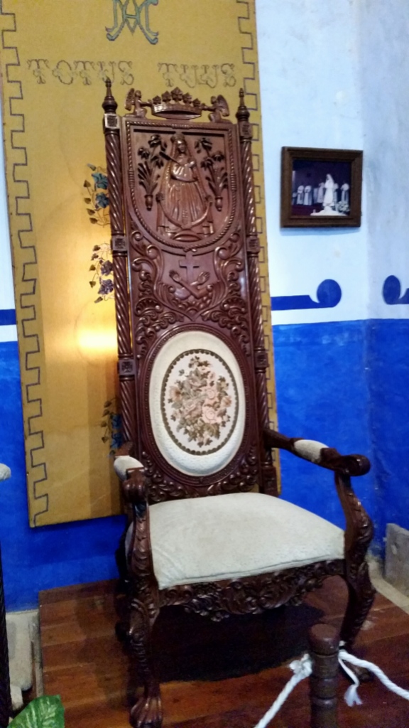 The pope sat in that chair, which now is on display 